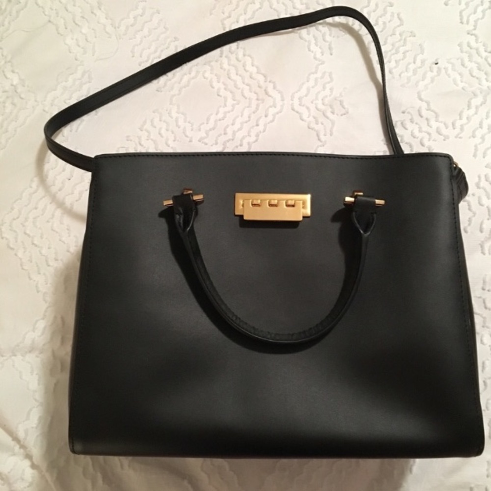 NWOT Zac Posen black handbag w/ gold hardware